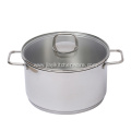 Kitchen Stainless Steel Stock Pot with Glass Cover